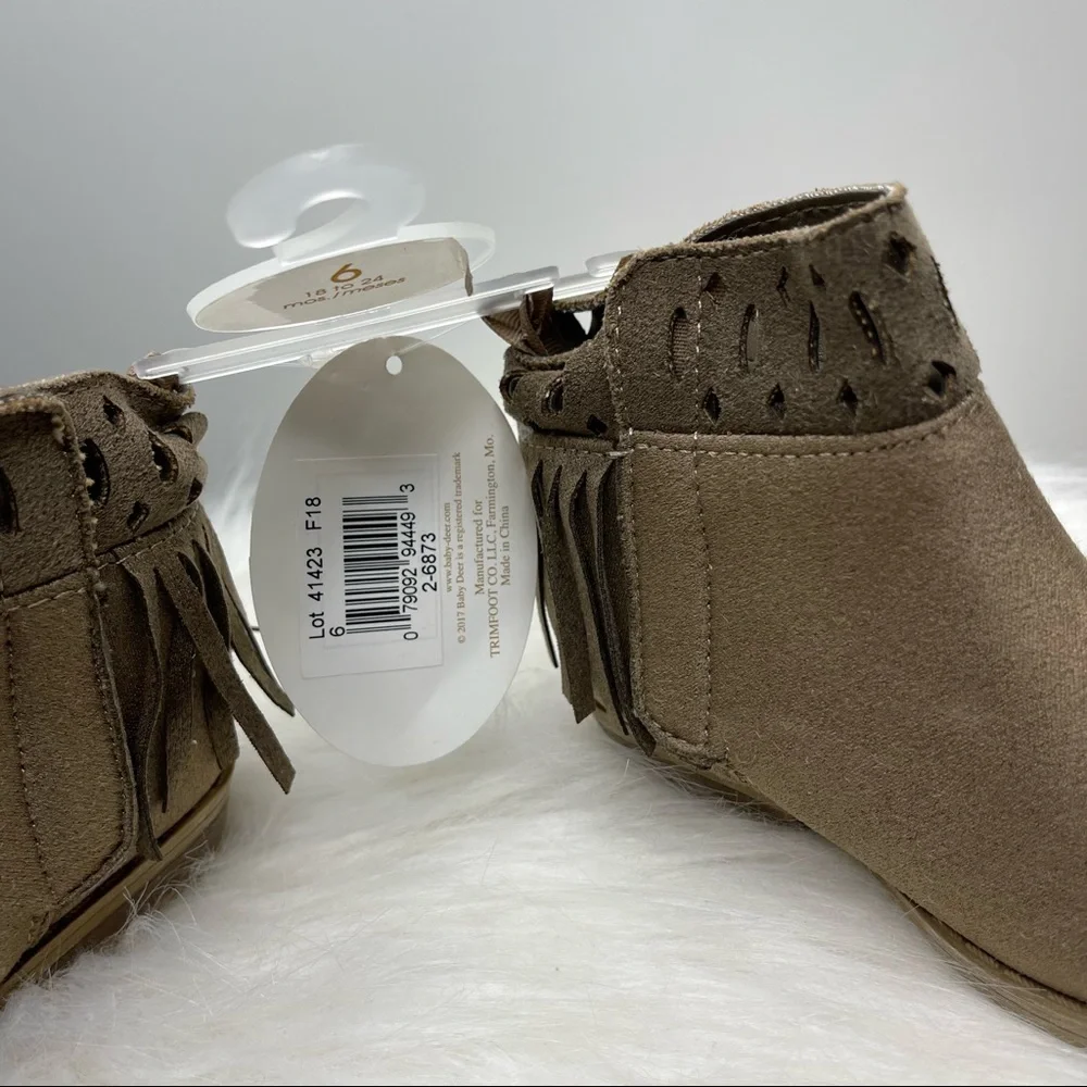 BABY DEER Brown Frindge Toddler Boots Size 6